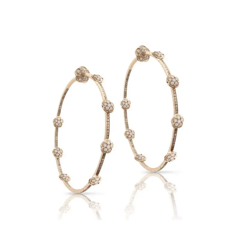 Orecchini Figlia Dei Fiori Oro Rosa E Diamanti miniatura 2