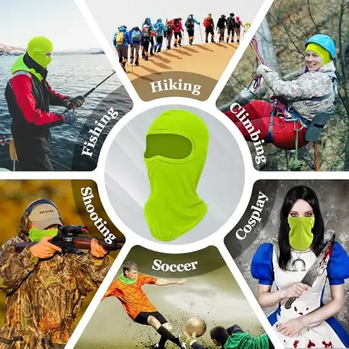 Passamontagna Moto Estivo, Balaclava Sottocasco, Ski Mask, Accessori Moto, Mascherina Protettiva UV, Termico, Verde miniatura 2