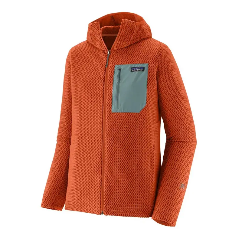 Felpa In Pile R1 Air Full Zip Hoody Coal Arancio Uomo S