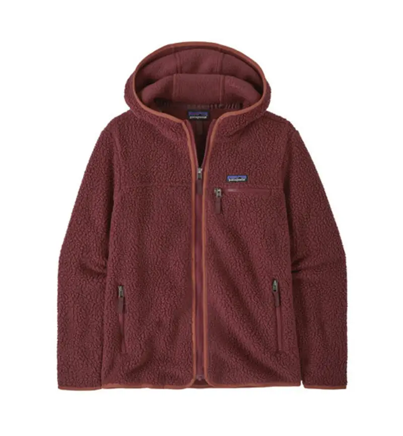 Retro Pile Hoody - giacca in pile con cappuccio - donna Dark Red