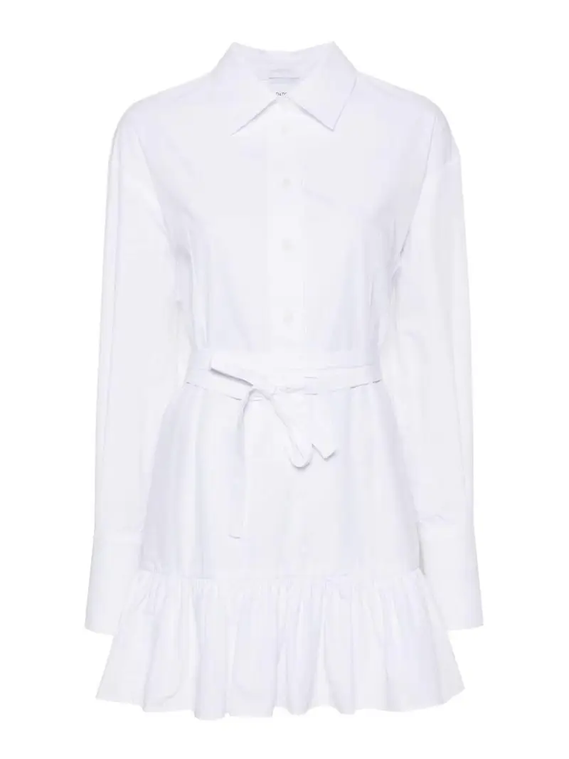 Abito chemisier con orlo peplo Bianco