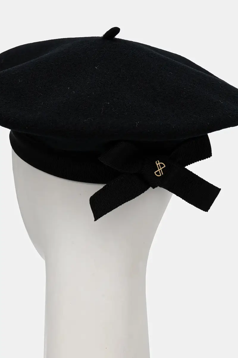 berretto basco in lana colore nero AC1120235 miniatura 2