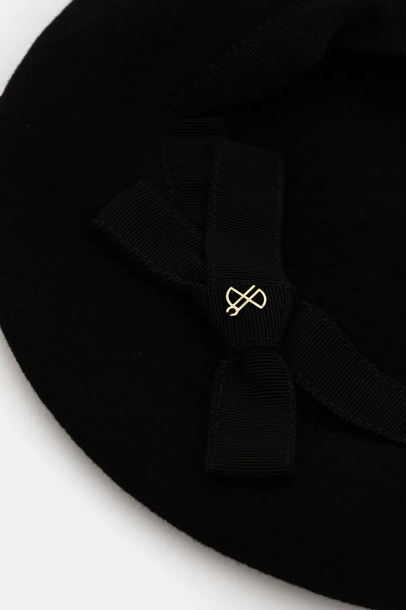 berretto basco in lana colore nero AC1120235 miniatura 4