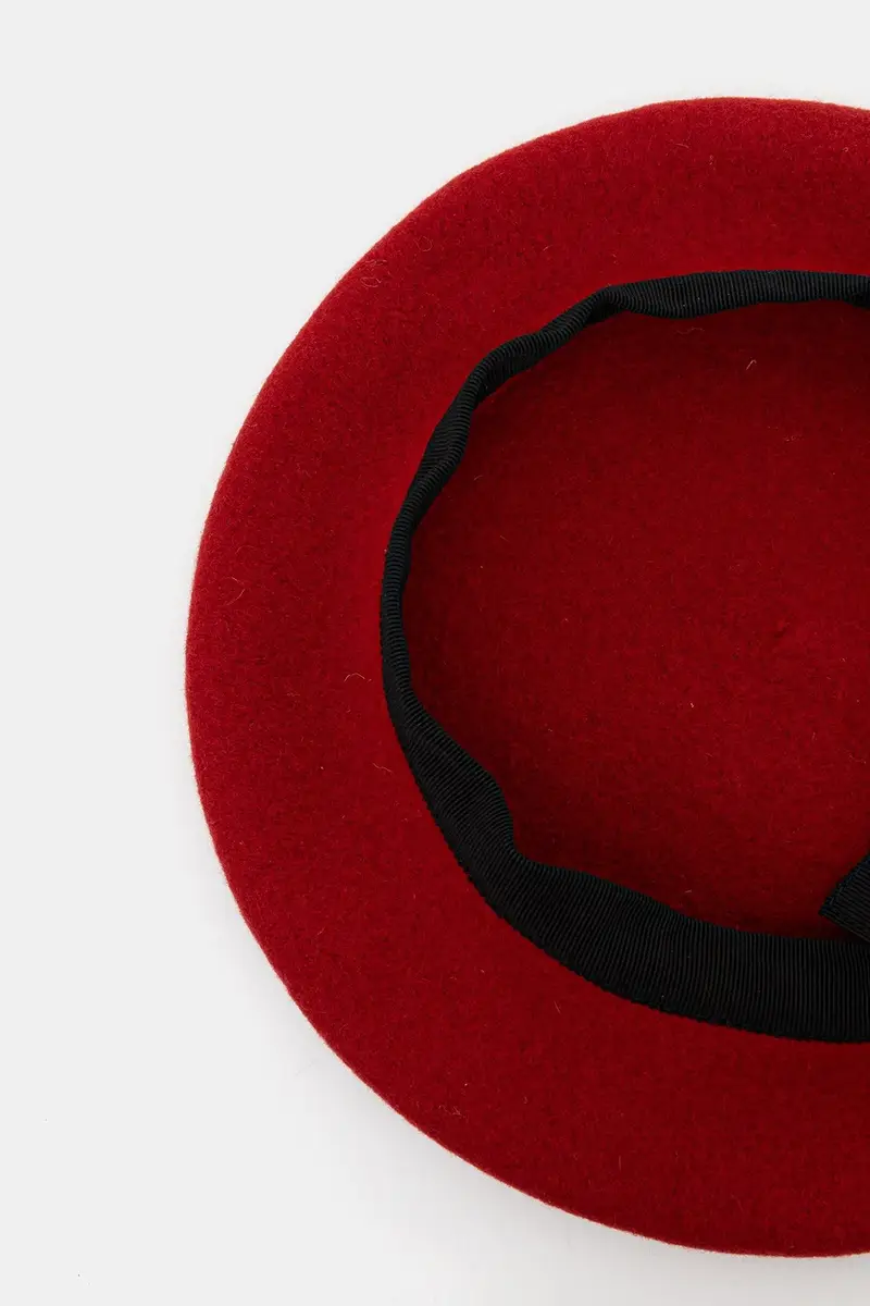 berretto basco in lana colore rosso AC1120235 miniatura 4