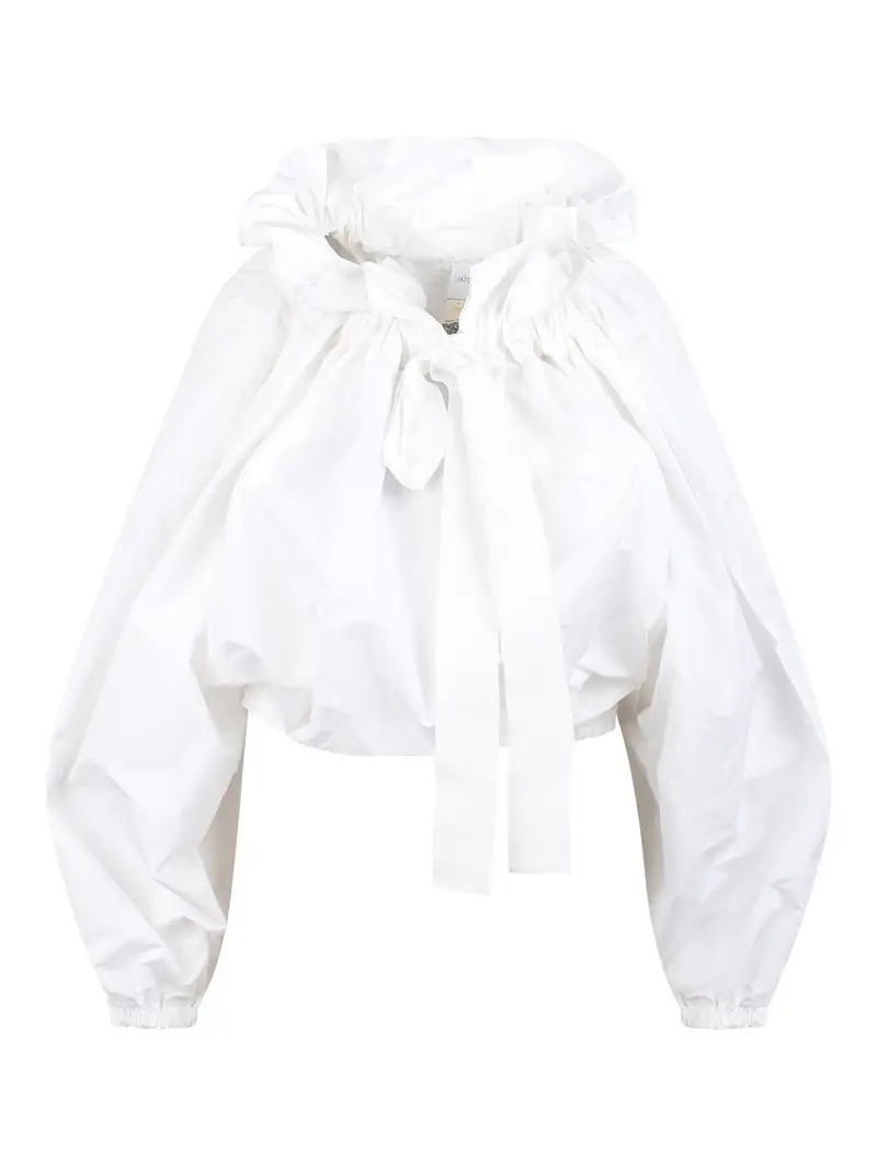 Blusa Con Ruches Bianco