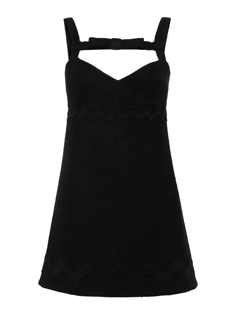 Miniabito con bordi smerlati Nero