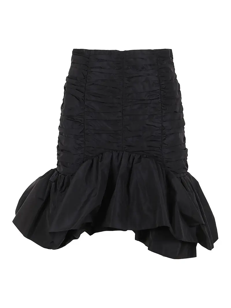 Minigonna fiorita Nero