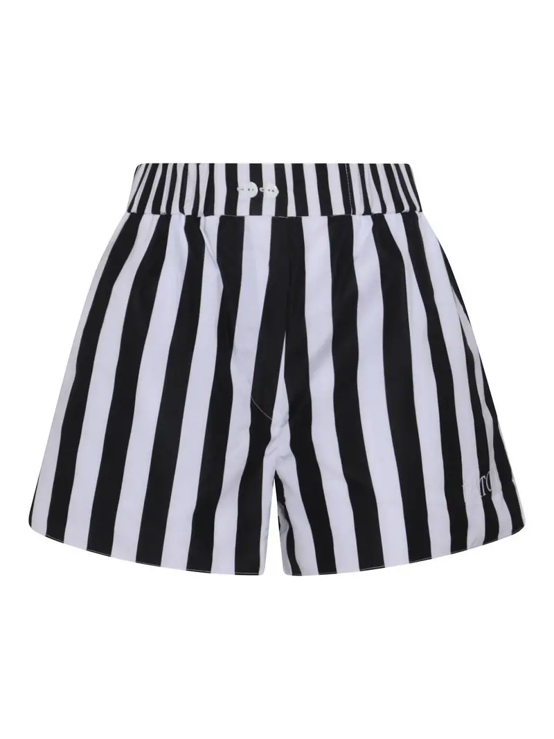 Pantaloncini in cotone bianco e nero