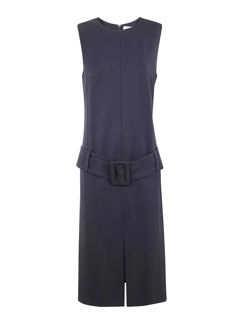 Vestito midi con cintura Blu