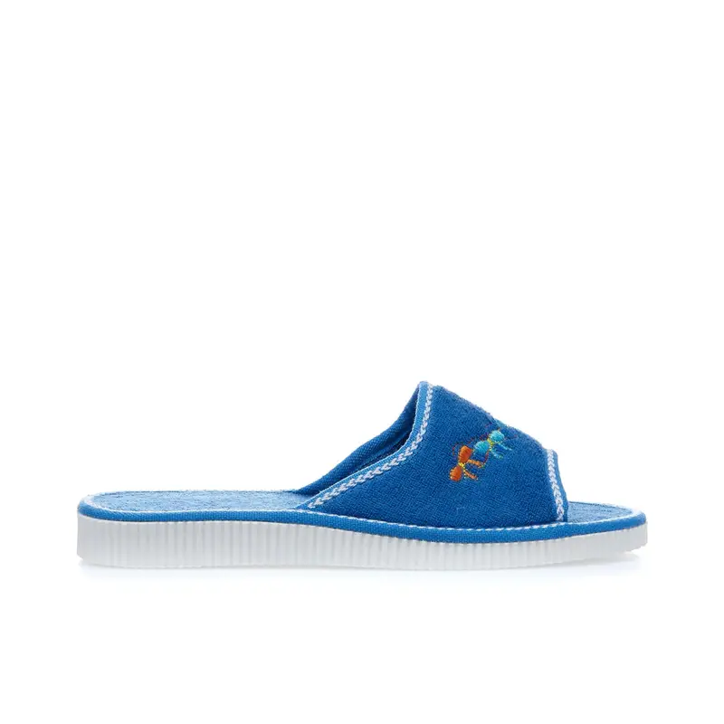Ciabatte da casa donna azzurre in tessuto