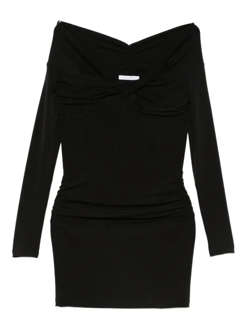 Abito corto nero drappeggiato