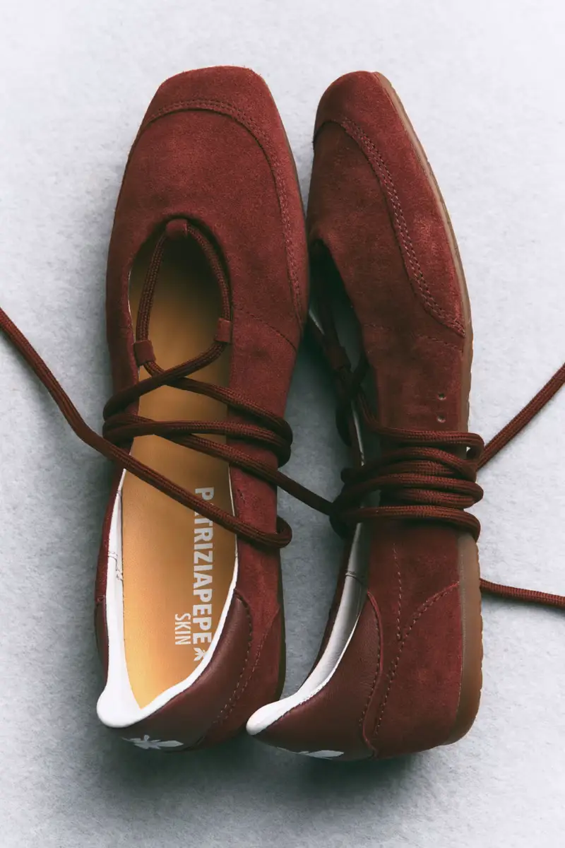 Ballerine Dancing SKIN in suede Marrone