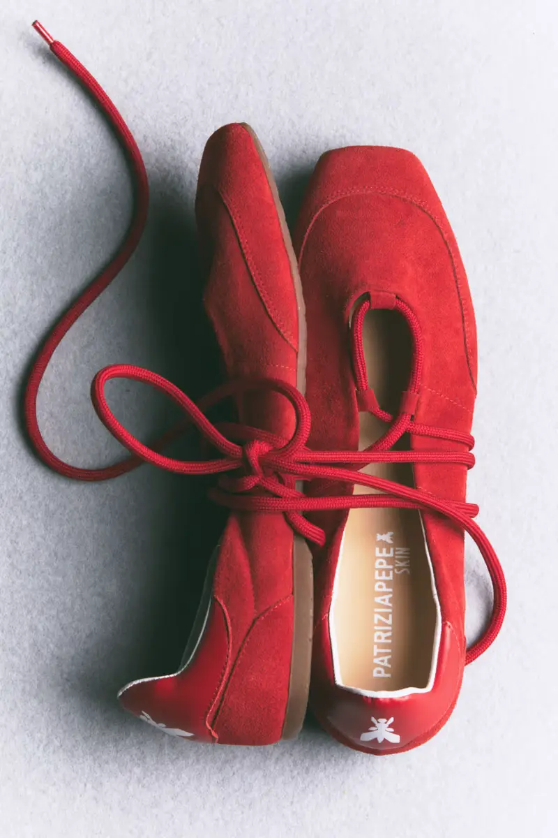 Ballerine Dancing SKIN in suede Rosso
