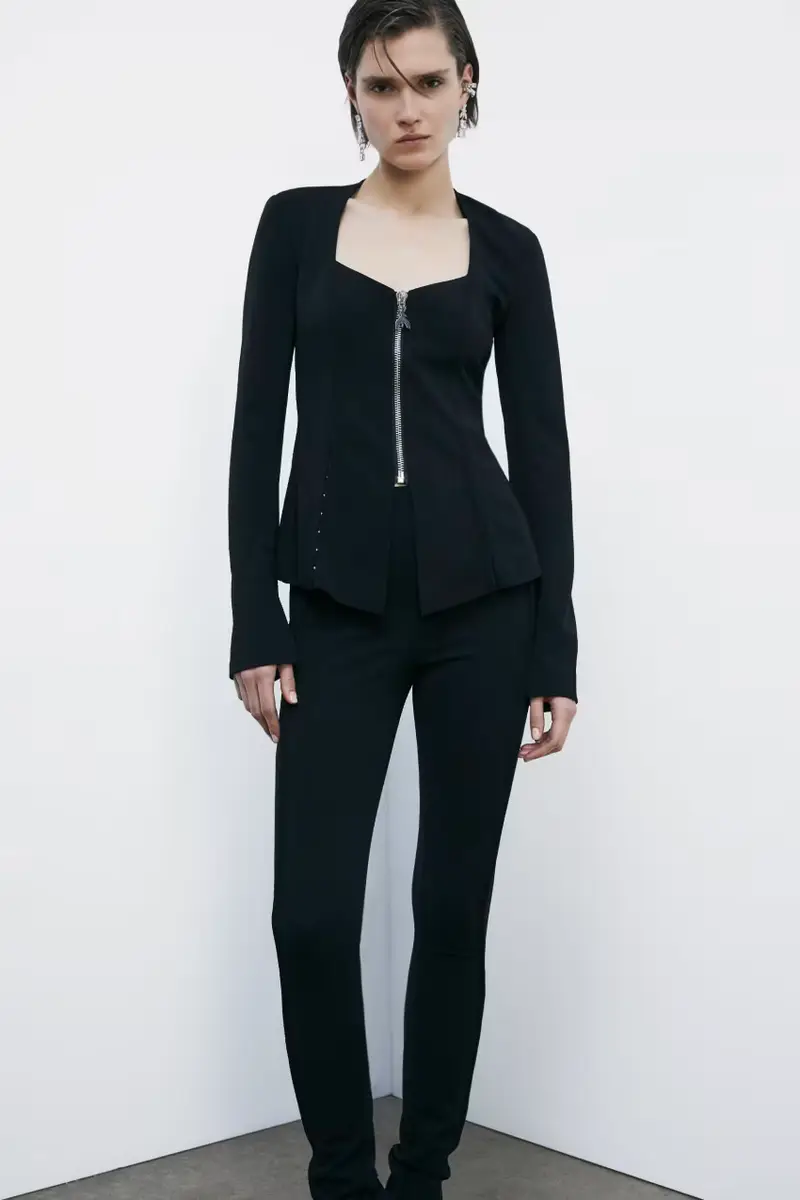 Blazer aderente a corsetto Nero