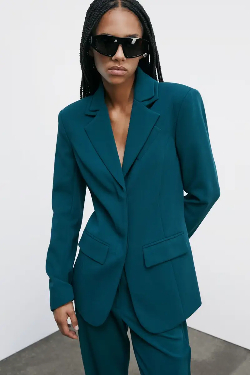 Blazer con doppio collo Verde