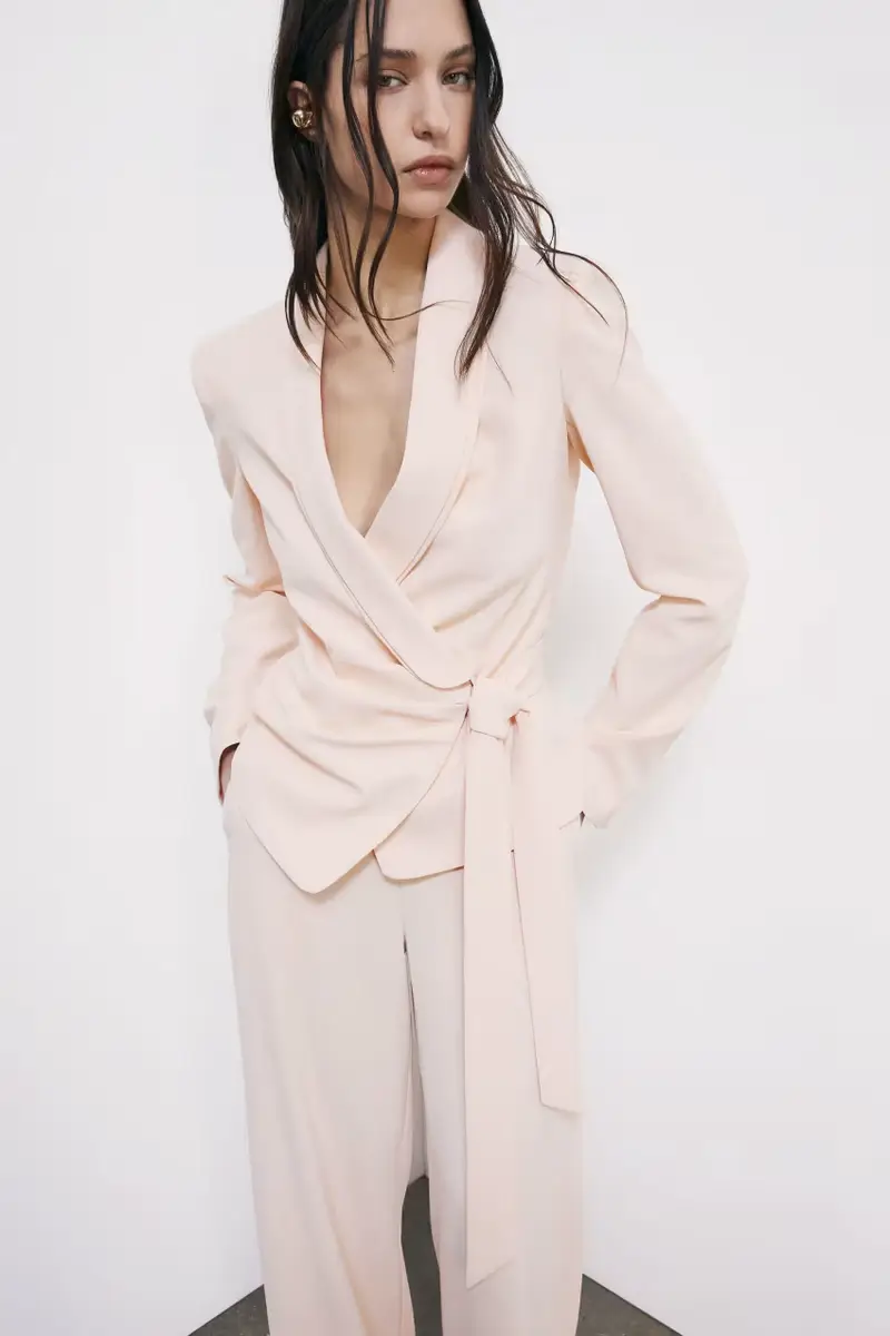 Blazer in crêpe con fusciacca Rosa