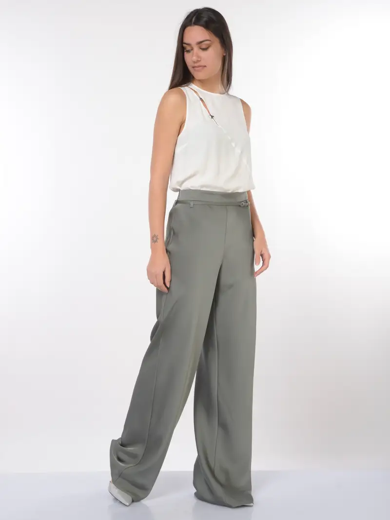 blusa da donna Patrizia Pepe senza maniche con cut out e loghi Fly Bianco miniatura 2