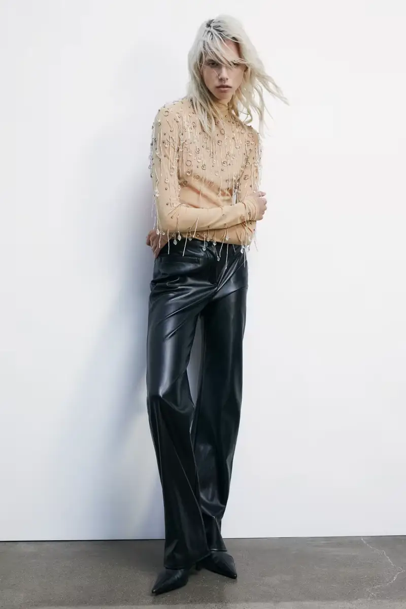 Body gioiello in tulle Beige