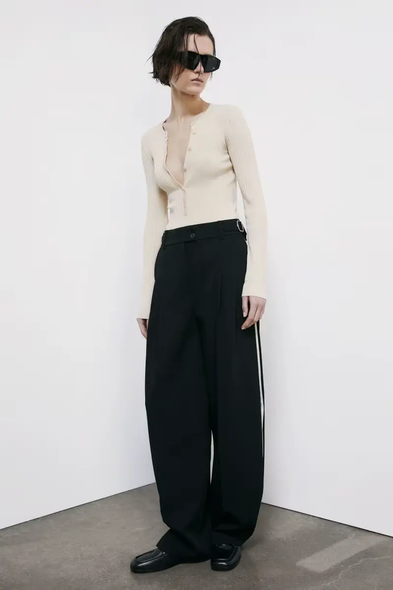 Body in costina con bottoni Bianco