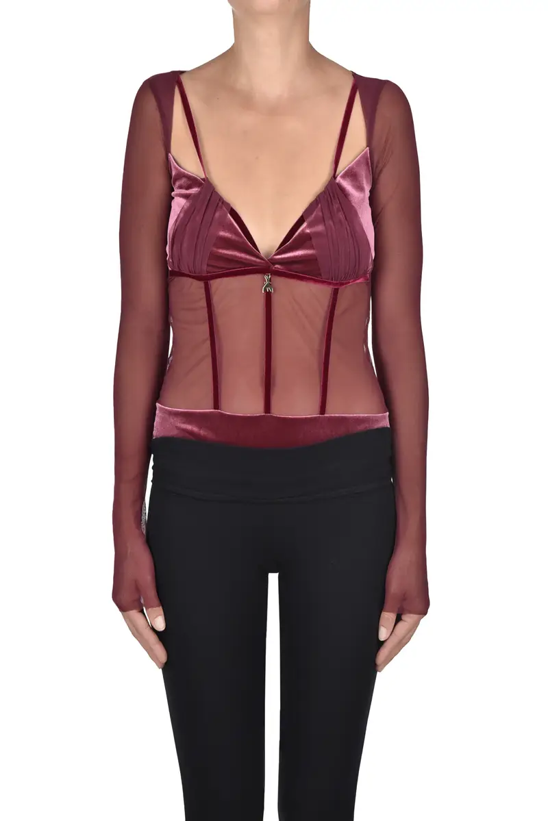 Body in tulle con velluto