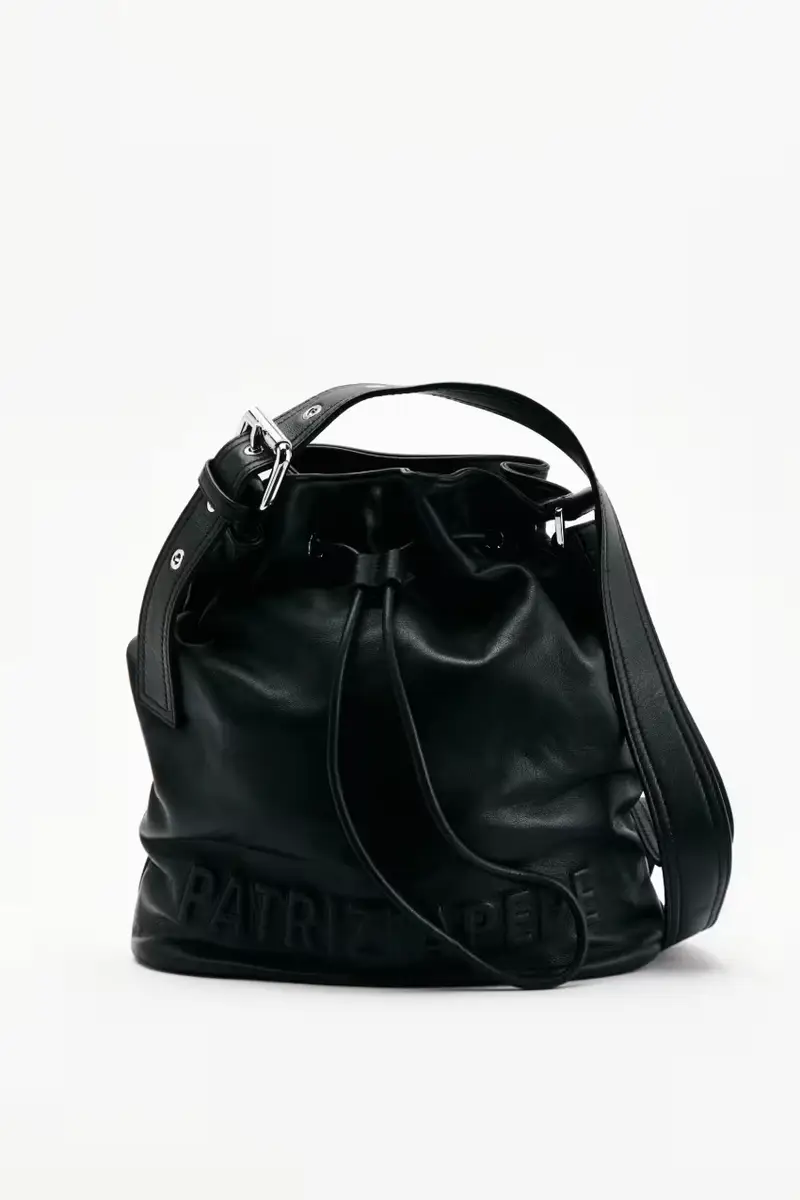 Borsa a secchiello (IM)PERFECTION in pelle media Nero
