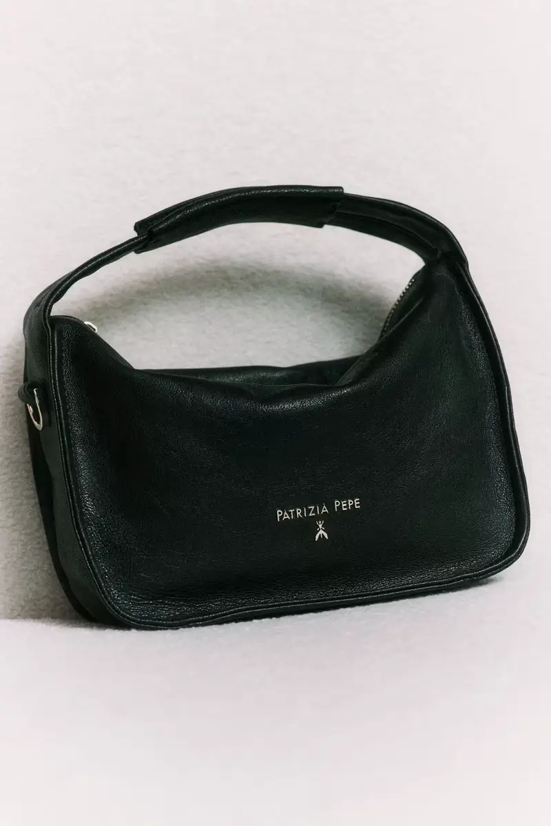 Borsa a spalla Contemporary Hobo piccola in pelle Nero