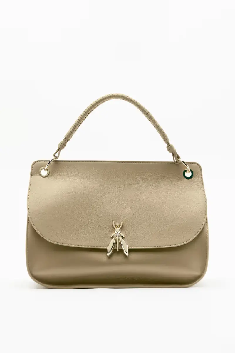 Borsa a spalla Soft Essential Fly grande in pelle Beige