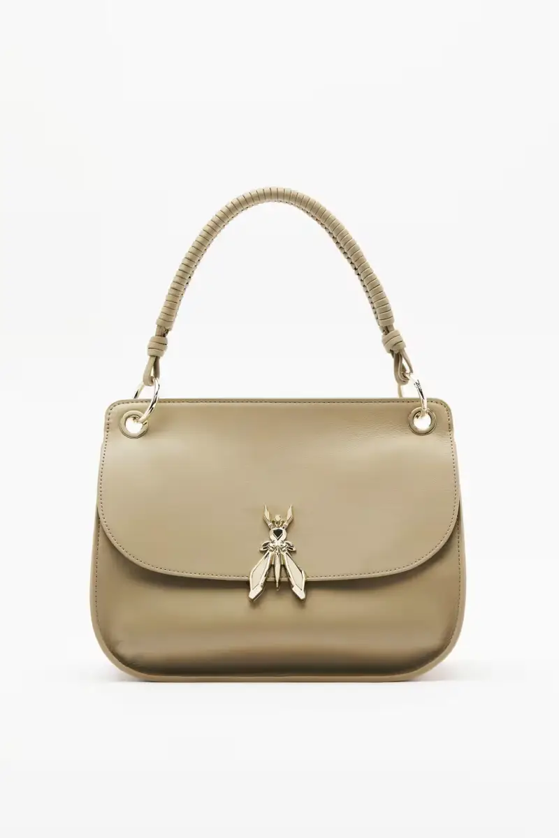 Borsa a spalla Soft Essential Fly media in pelle Beige