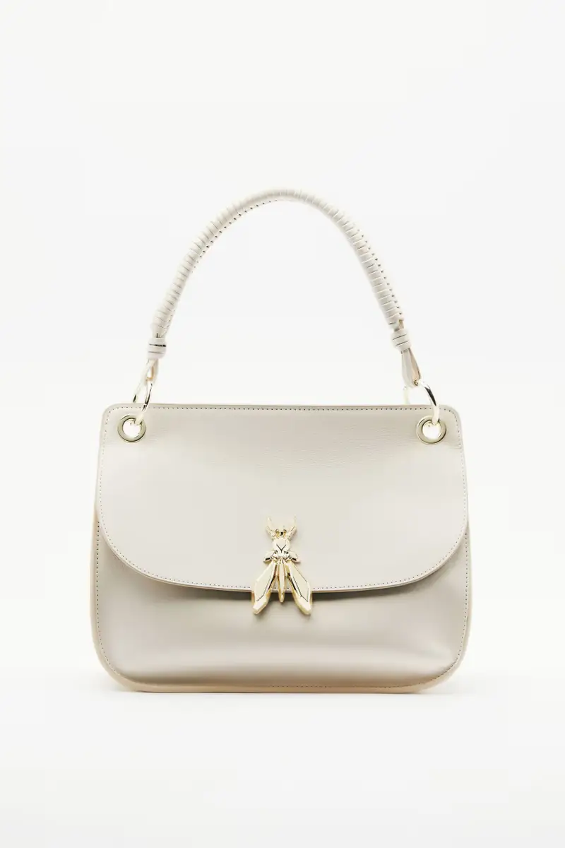 Borsa a spalla Soft Essential Fly media in pelle Bianco