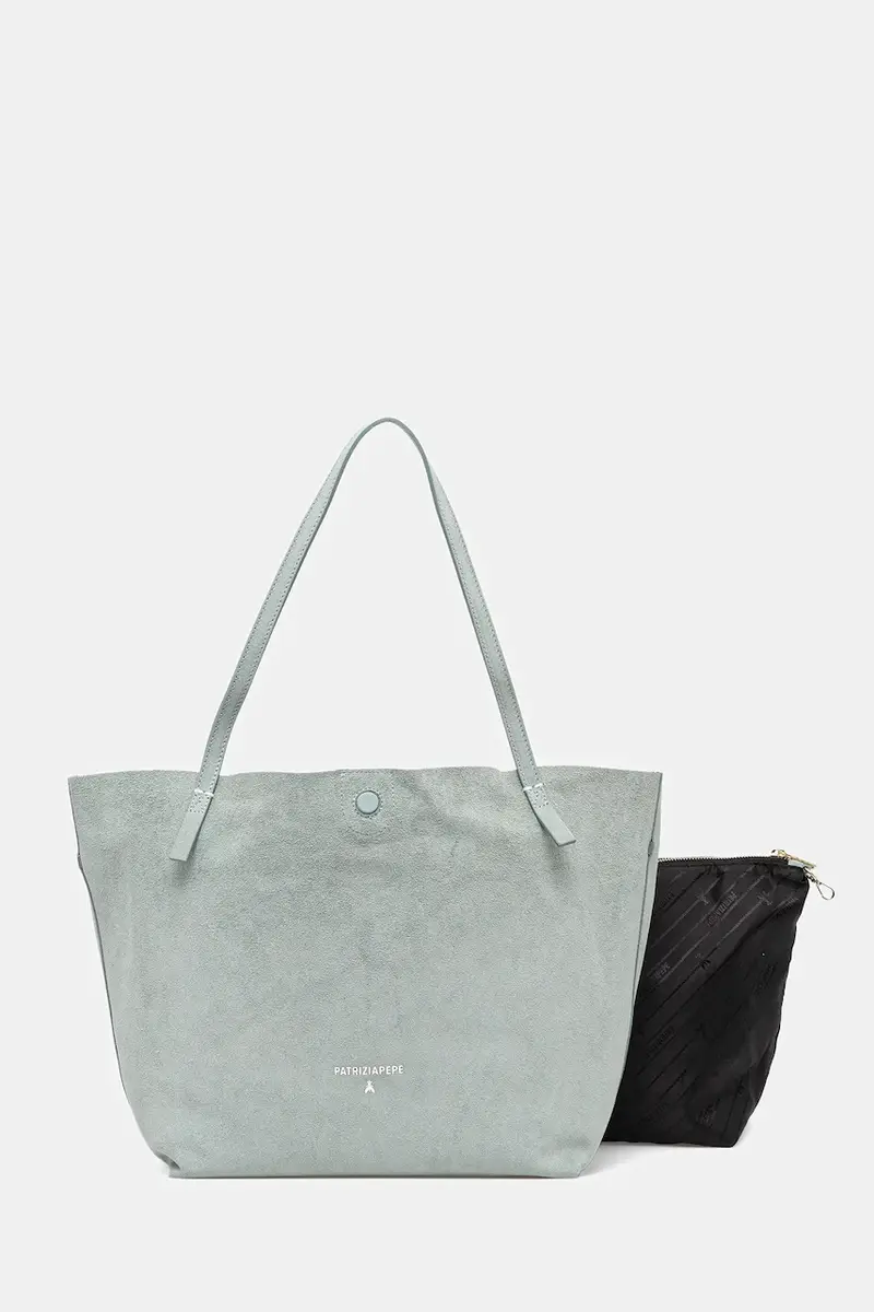 borsa in pelle a doppia faccia colore turchese 2B0130 L153