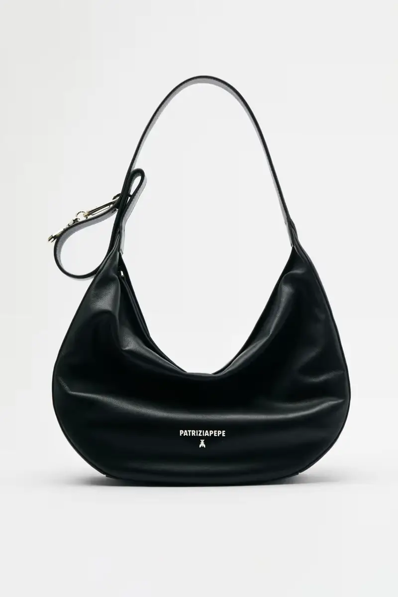 Borsa New Moon grande in pelle con tracolla Nero