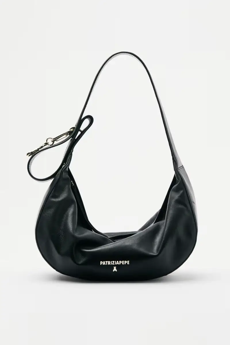 Borsa New Moon media in pelle con tracolla Nero