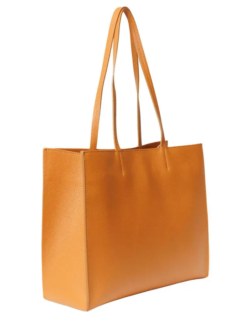 Borsa shopping in pelle martellata cuoio miniatura 2