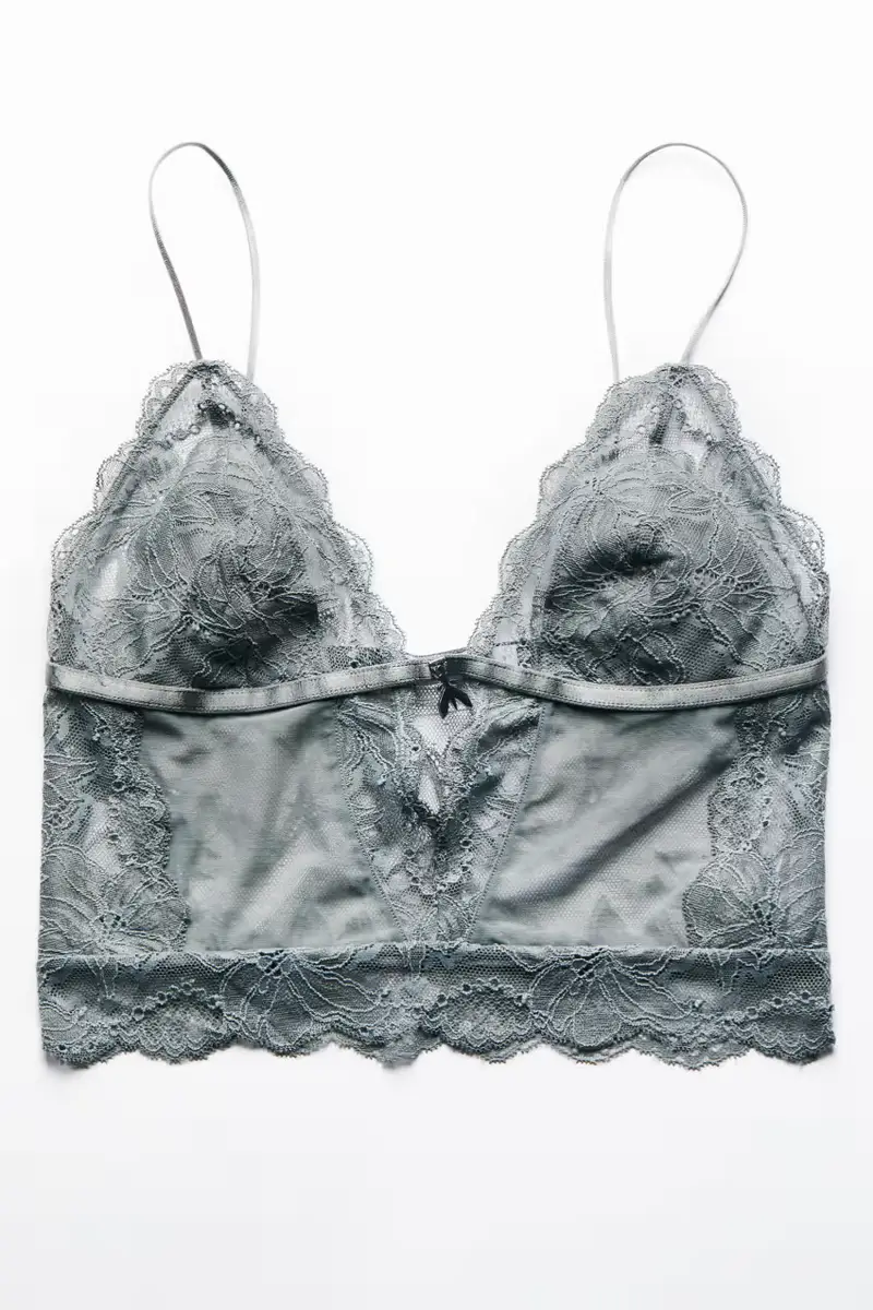 Bralette in pizzo Grigio