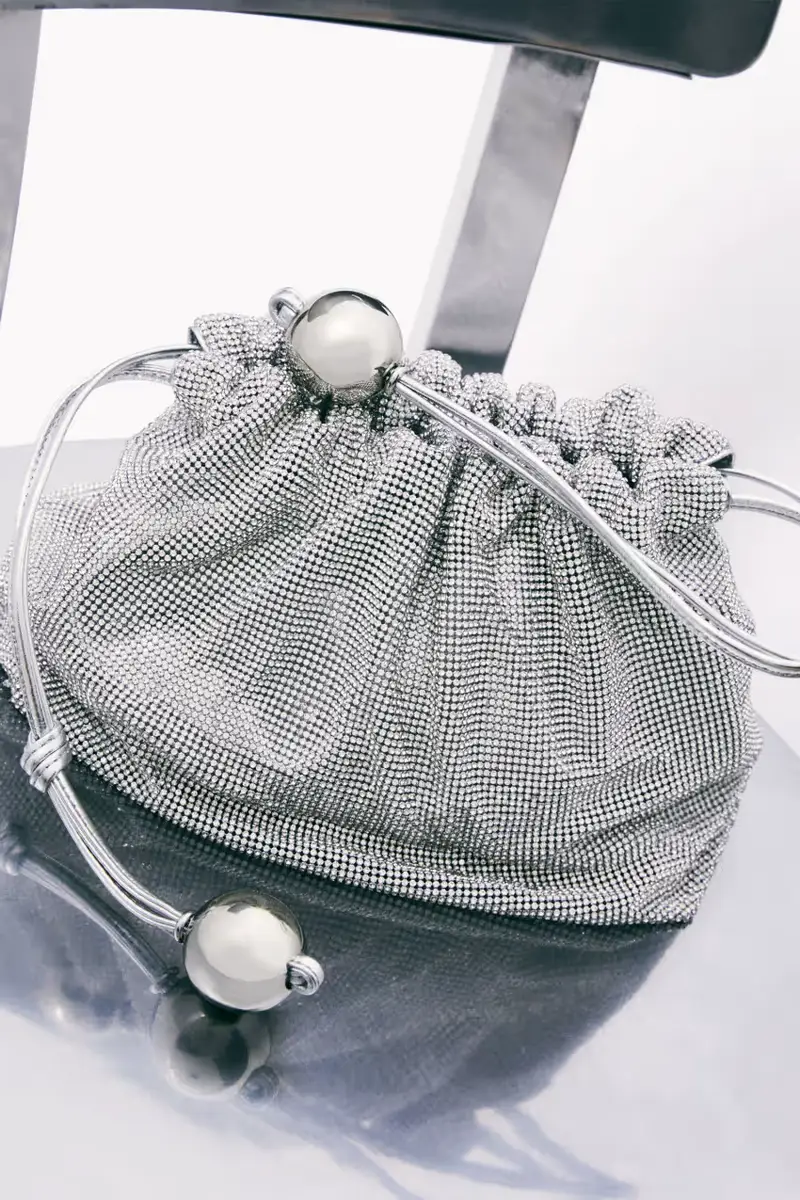 Bubble Clutch piccola con strass