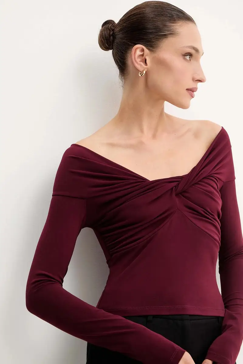 camicetta donna colore granata 2M4477 J333 miniatura 4