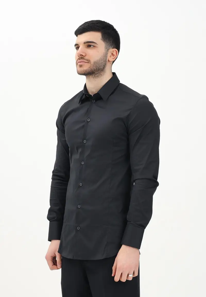 PATRIZIA PEPE Camicia a manica lunga nera da uomo