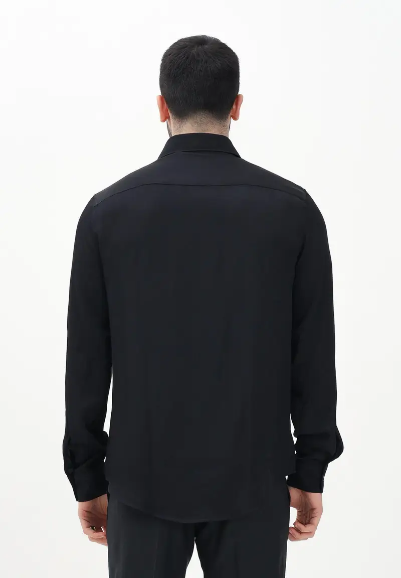 PATRIZIA PEPE Camicia a manica lunga nera da uomo miniatura 2