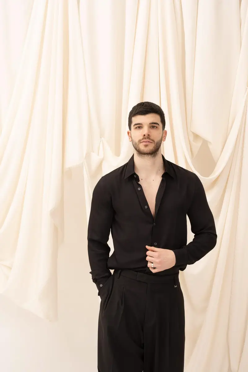 PATRIZIA PEPE Camicia a manica lunga nera da uomo miniatura 3