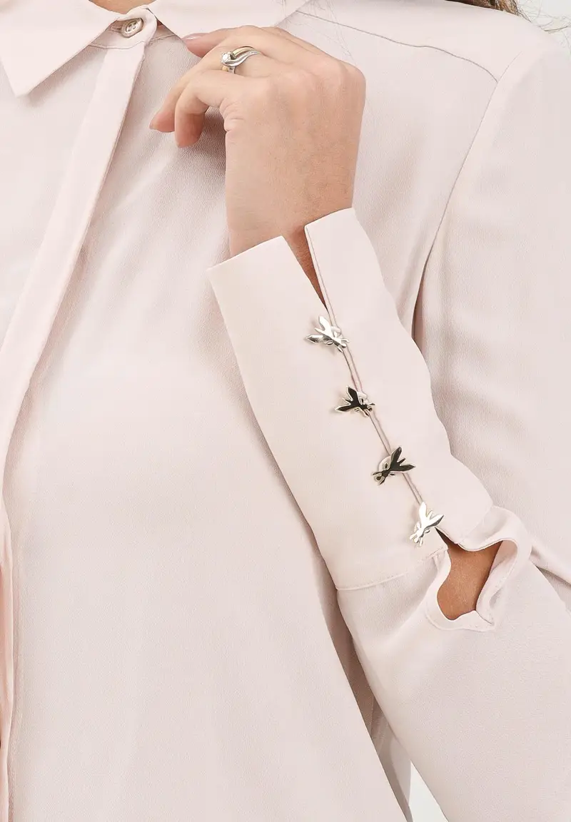 Camicia a manica lunga nude da donna miniatura 3