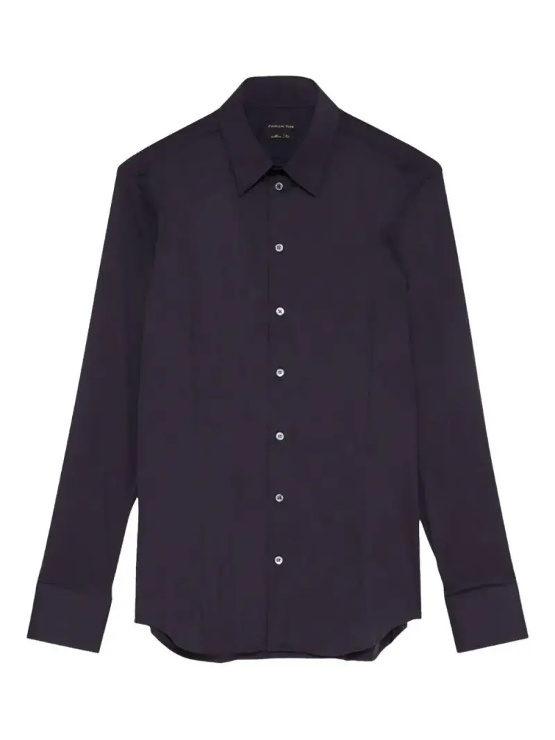 Camicia blu collo classico miniatura 2