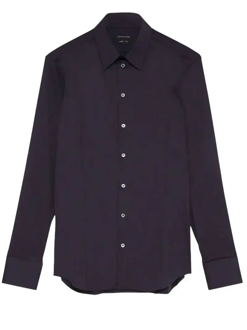 Camicia blu collo classico miniatura 3