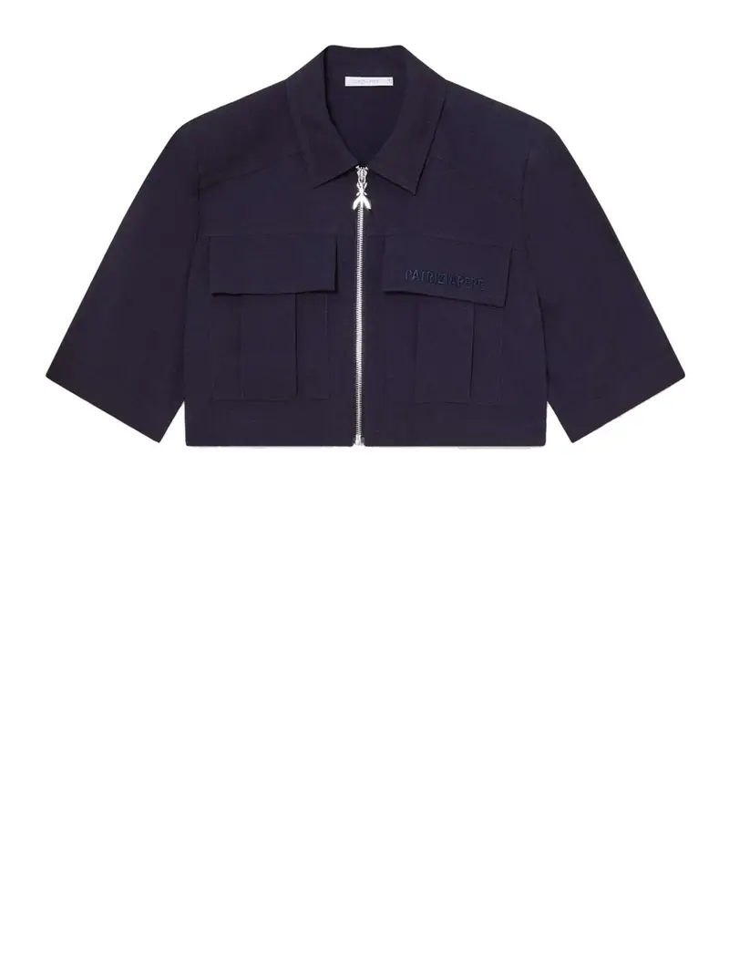 camicia casual patrizia pepe crop da donna - blu