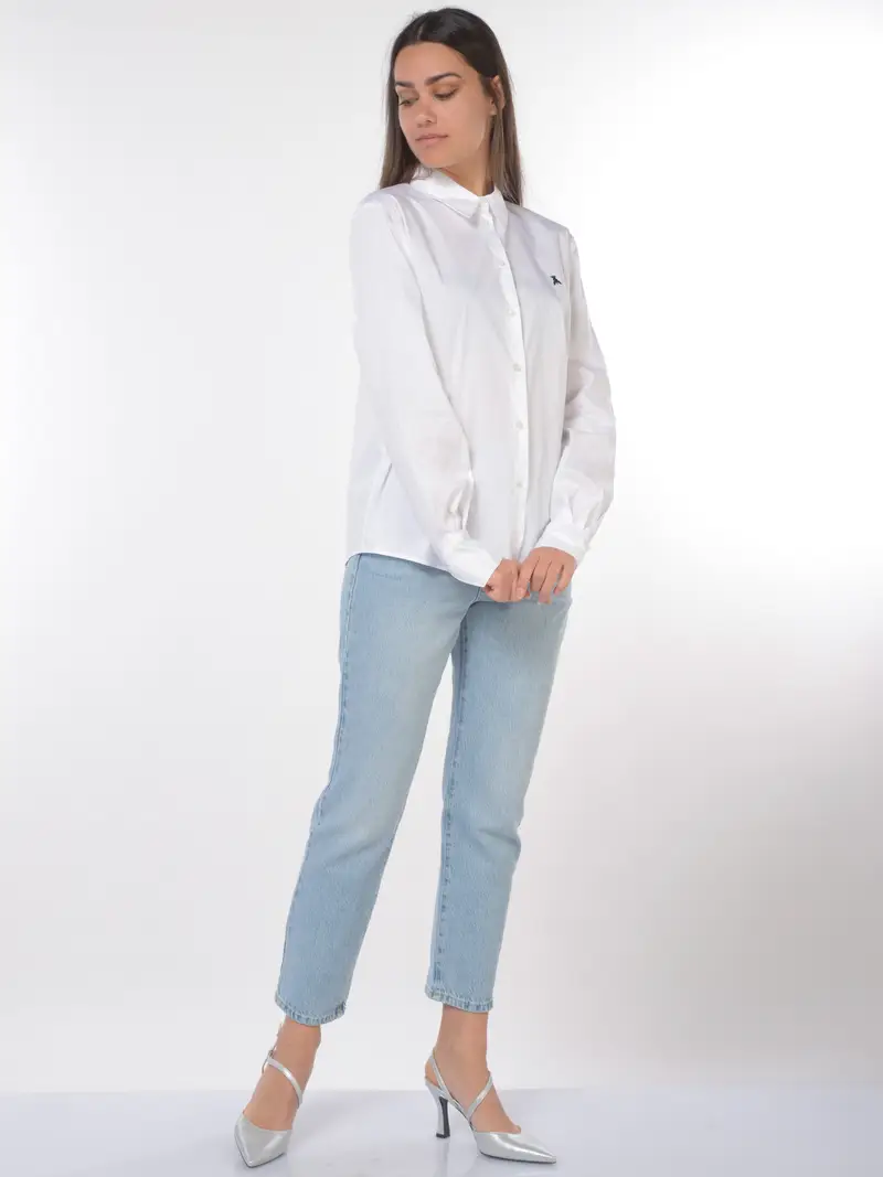 camicia da donna Patrizia Pepe con logo e spacco Bianco miniatura 2