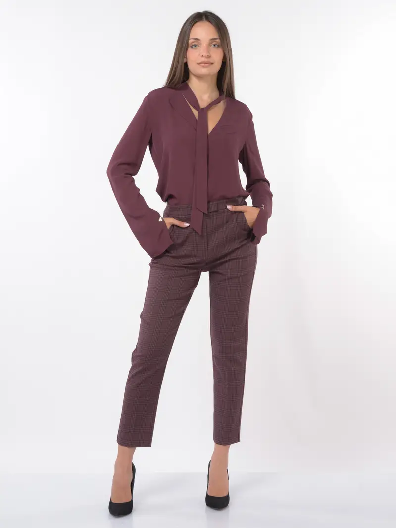 camicia da donna Patrizia Pepe in georgette con fusciacca Rosso miniatura 2