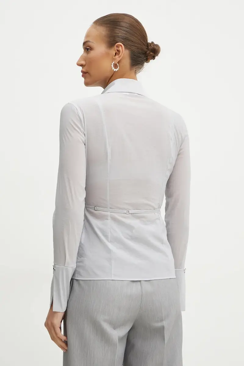 camicia donna colore grigio 8C0769 A534 miniatura 3