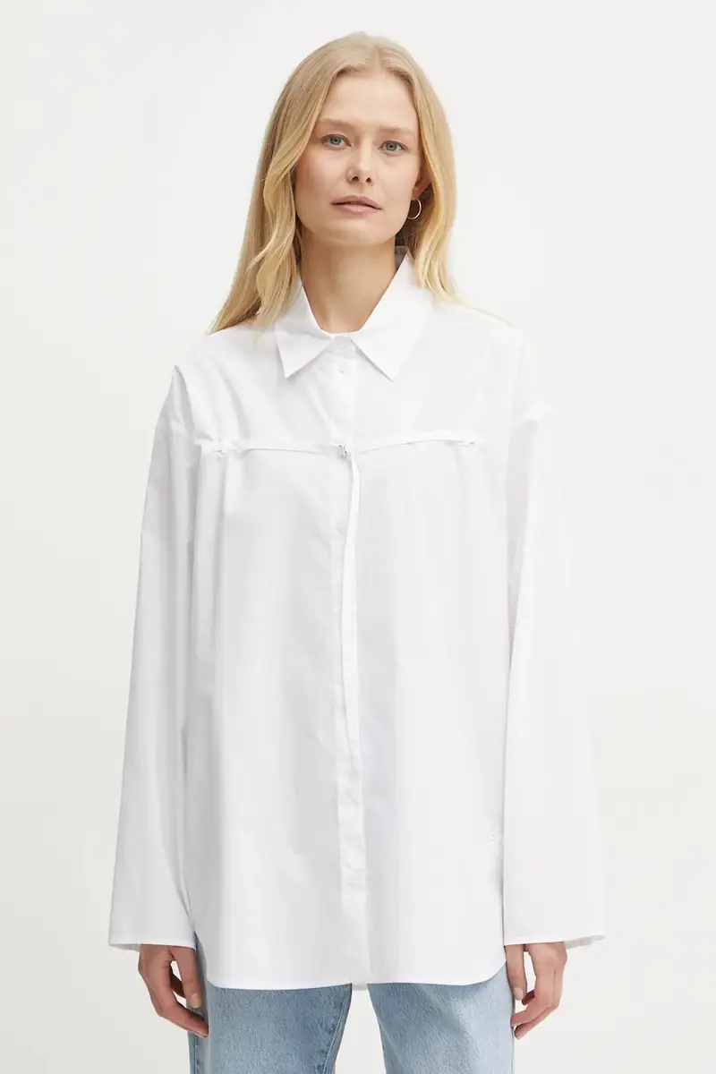 camicia in cotone donna colore bianco 8C0742 AH74