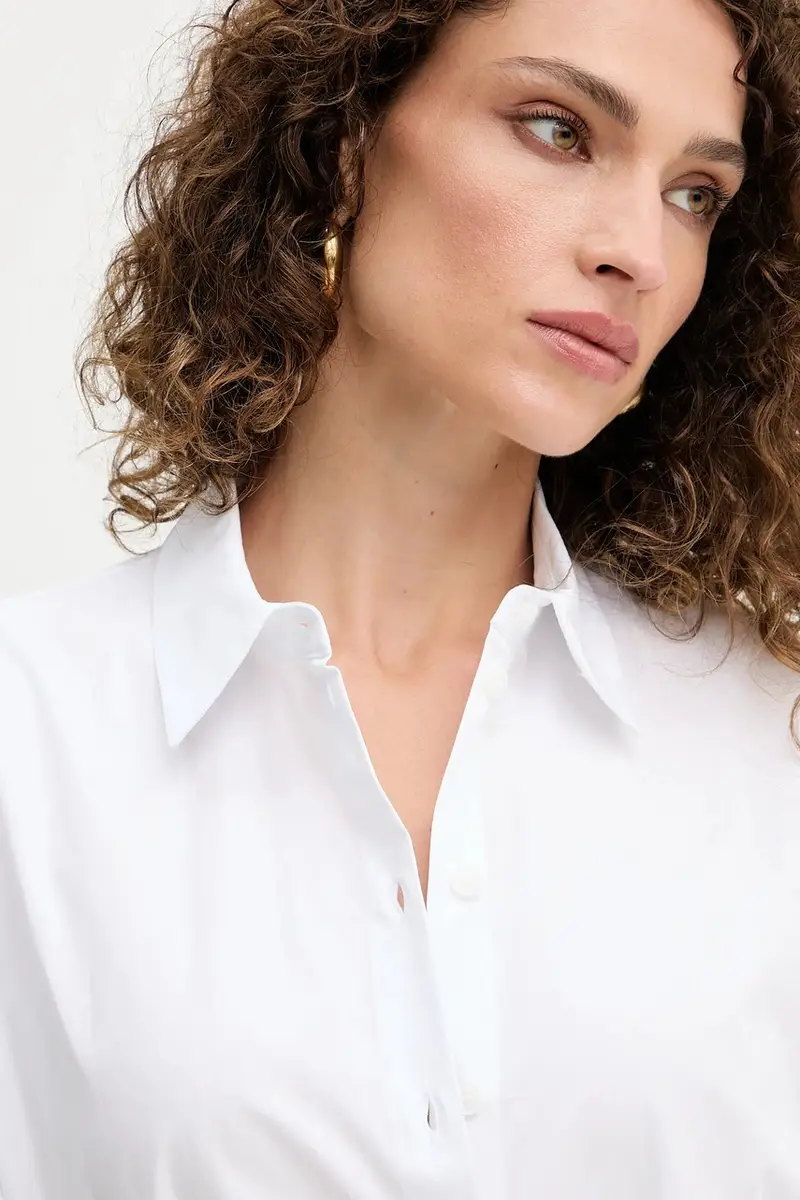 camicia in cotone donna colore bianco 8C0794 A634 miniatura 4