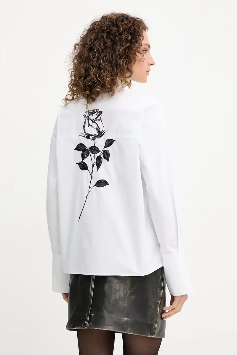 camicia in cotone donna colore bianco 8C0794 A634