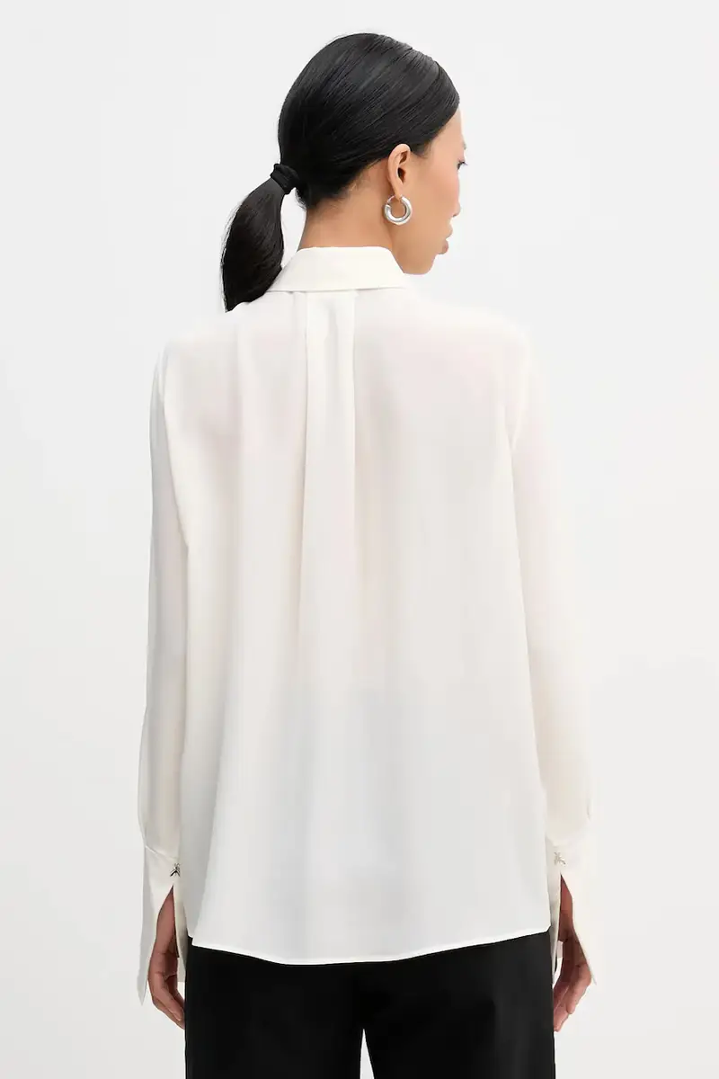 camicia in seta Beige miniatura 3